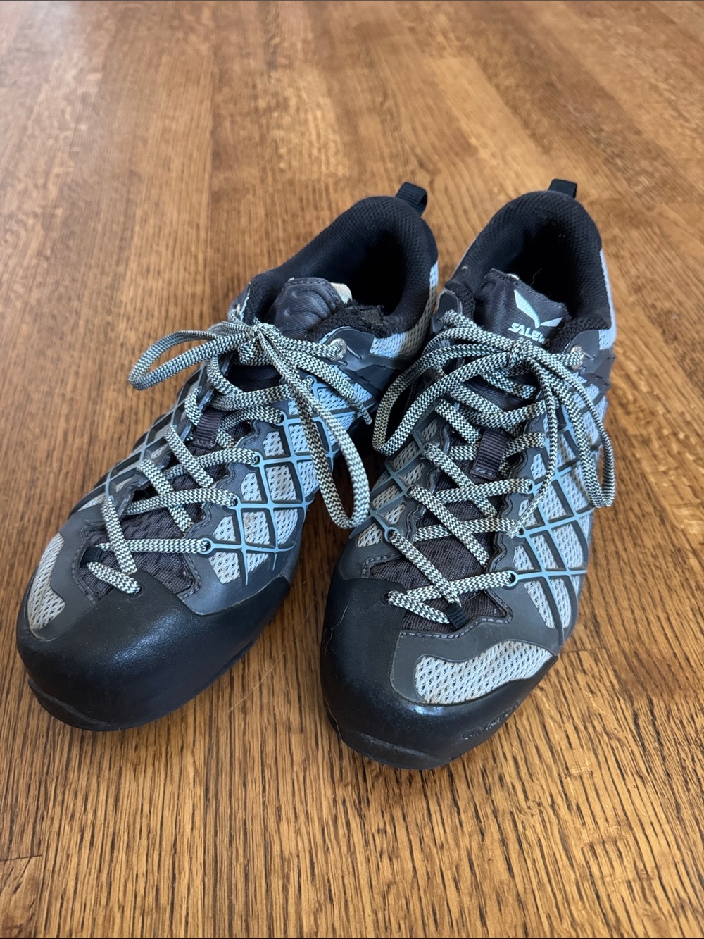 Salewa Women's 8.5WS Wildfire Trail Hiking Shoes in Magnet Blue Fog